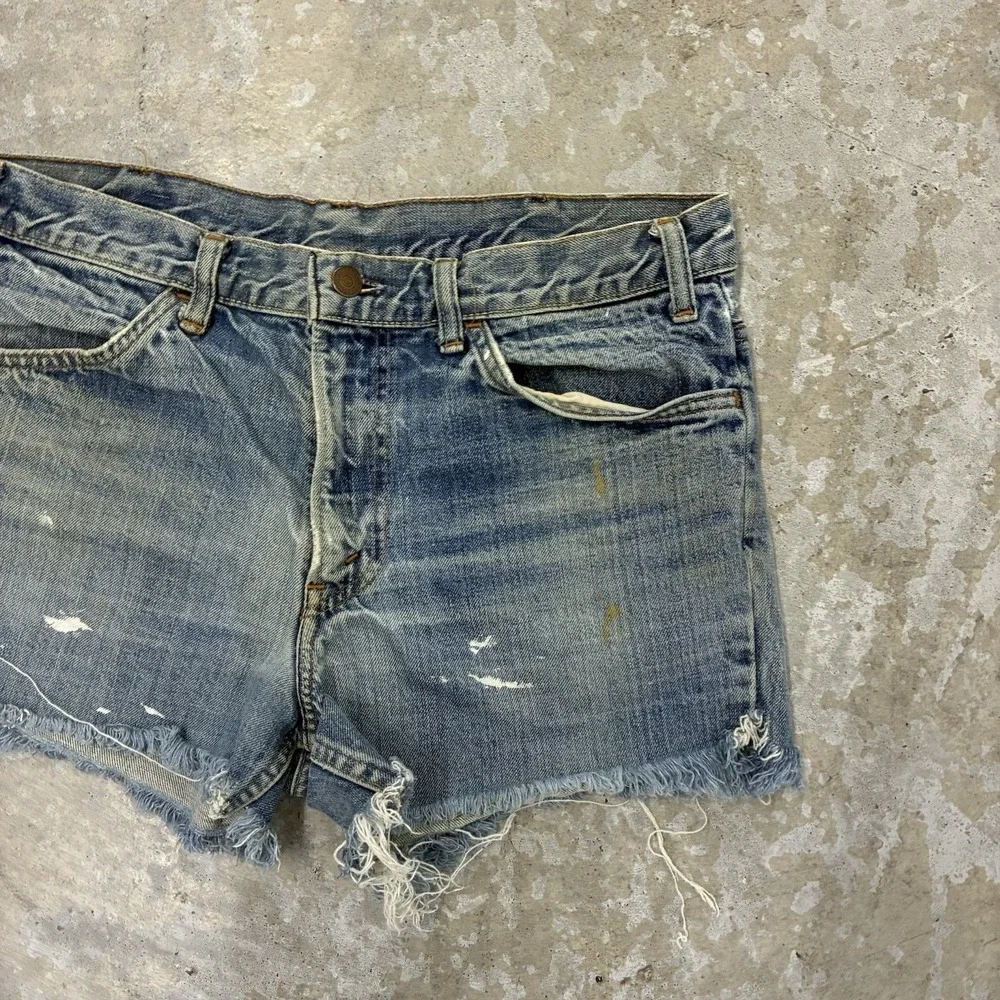 Vintage Levis Cutoff Shorts Men 33 Blue USA Orange Tab Big E Denim 3